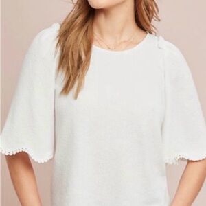 Sunday in Brooklyn White Textured Blouse ⚪️⚪️⚪️ Anthropologie